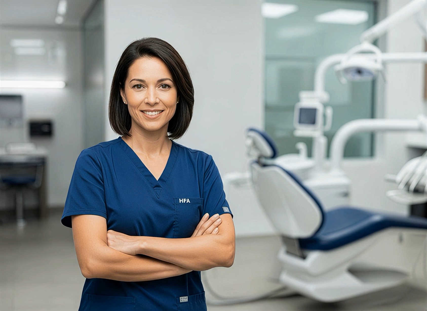 An independent dentist in her practice